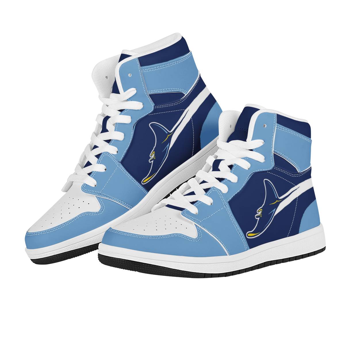 Women's Tampa Bay Rays High Top Leather AJ1 Sneakers 001